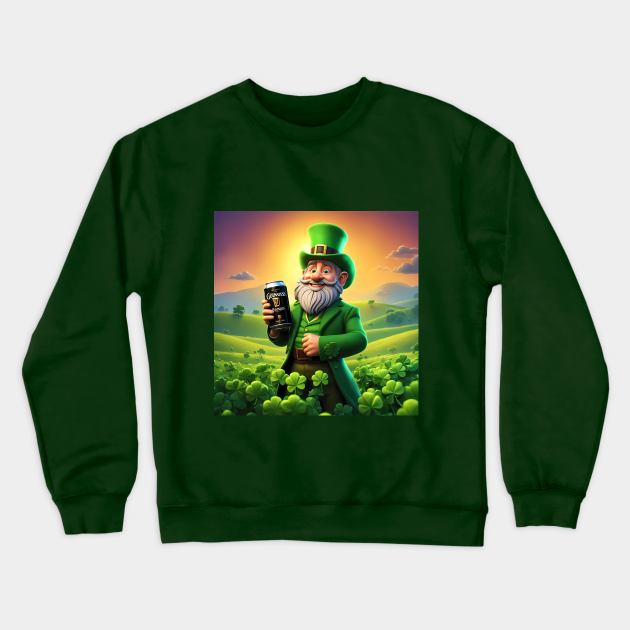 Folk Art Leprechaun Crewneck Sweatshirt by Colin-Bentham